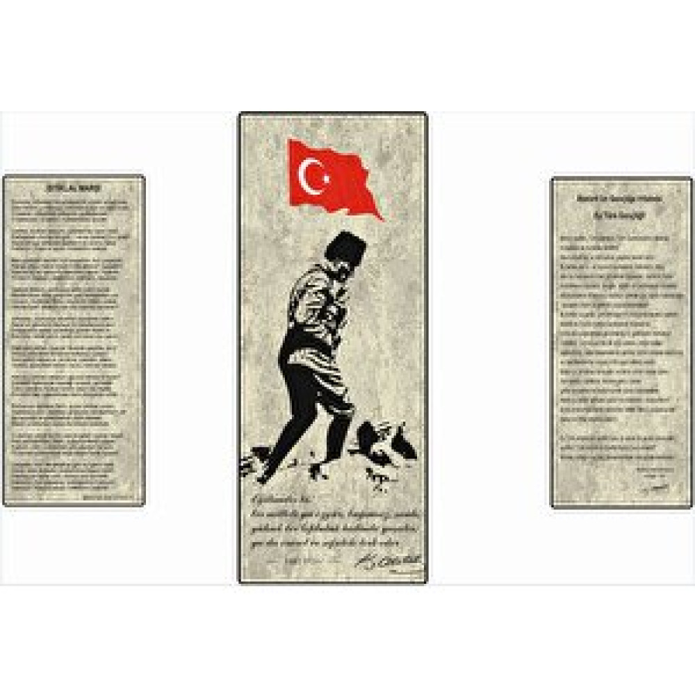 Armada Çini Bej Atatürk Köşesi Digital Seramik Baskı Pano Çalışması Duvar Panosu Fiyatı