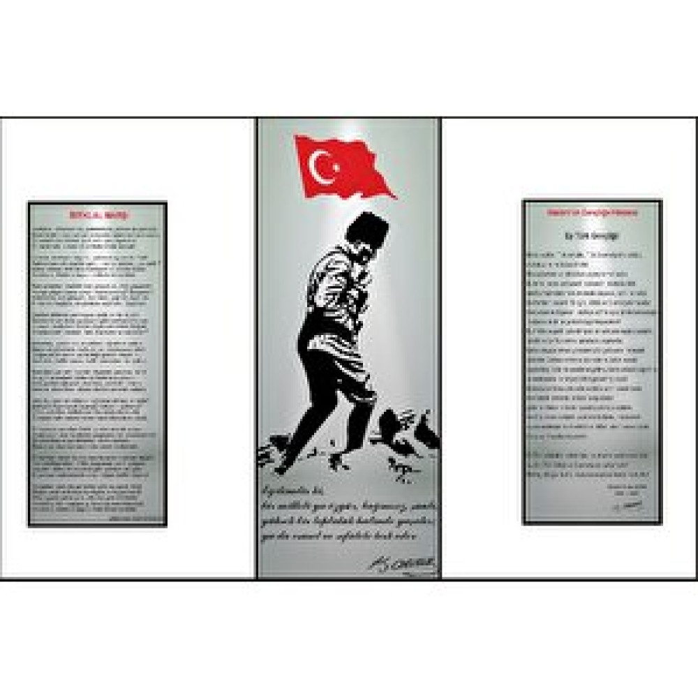 Armada Çini Gri Atatürk Köşesi Digital Seramik Baskı Pano Çalışması Duvar Panosu Fiyatı