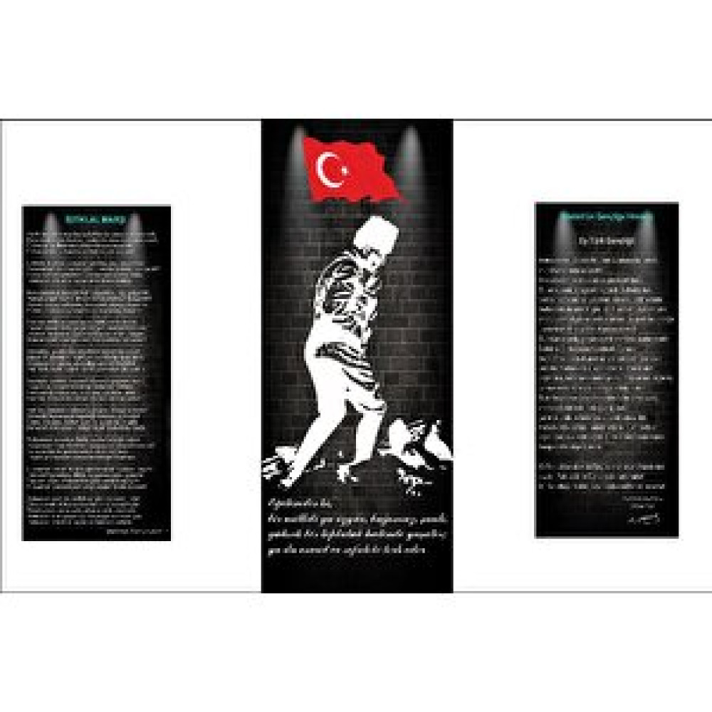 Armada Çini Siyah Atatürk Köşesi Digital Seramik Baskı Pano Çalışması Duvar Panosu Fiyatı