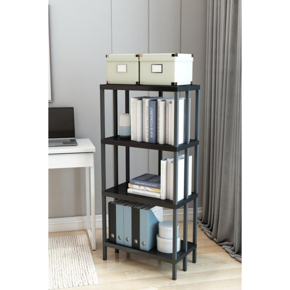 Armars Scaffale 4 Banyo Rafı, Plastik Kitaplık, 4 Raflı Organizer, Banyo Rafı, Bahçe Balkon Organizeri - 1 - Siyah Eşya Saklama / Düzenleme Fiyatı