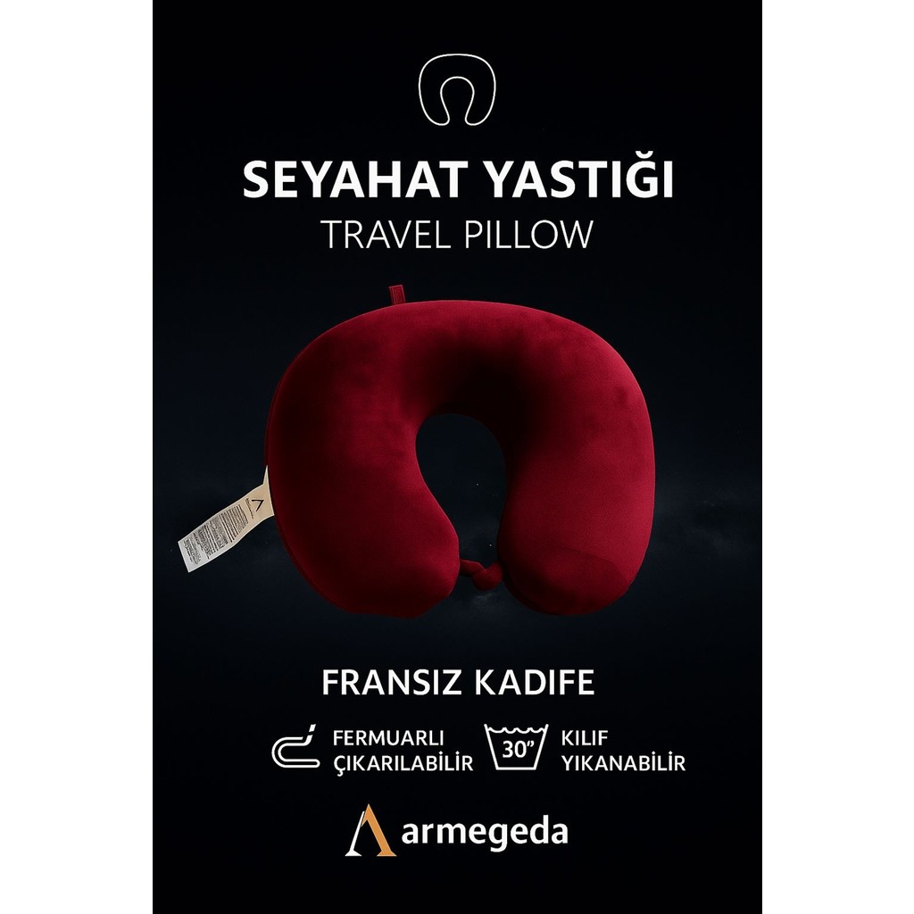 Armegeda Kadife Seyahat Yastıgı fes Kırmızısı Diğer Fiyatı
