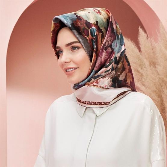 Armine 8109D Tivil İpek Desenli Kadın Eşarp