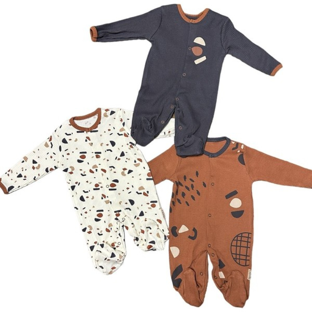 Armino Chocolate 3lü Tek Boy Erkek Bebek Tulum Set Bebek Tulumu Fiyatı