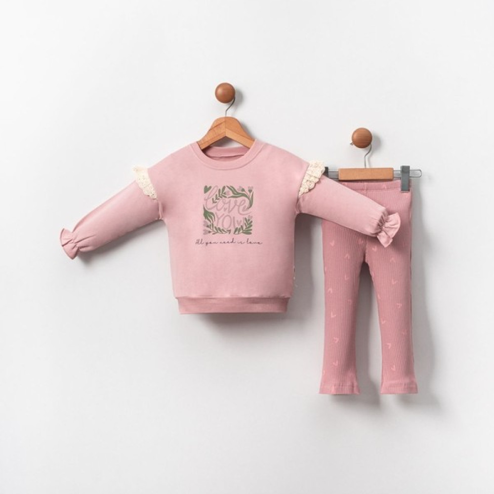 Armino Lovely Girl Taytlı Kız Çocuk Ikili Takım Bebek Giysi Takım Fiyatı