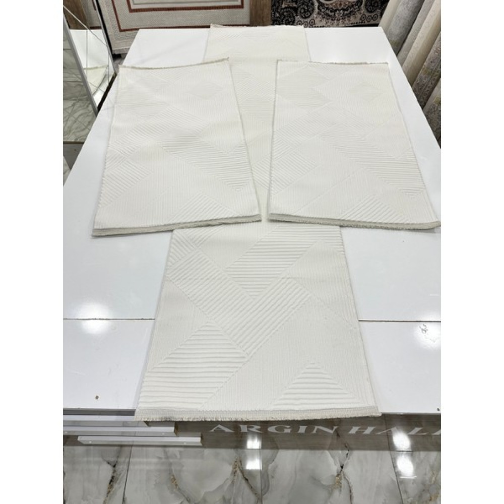 Armoni 3'lü Yatak Odası Takım Halısı - 80 x 300 cm - Beyaz Salon Halısı Fiyatı