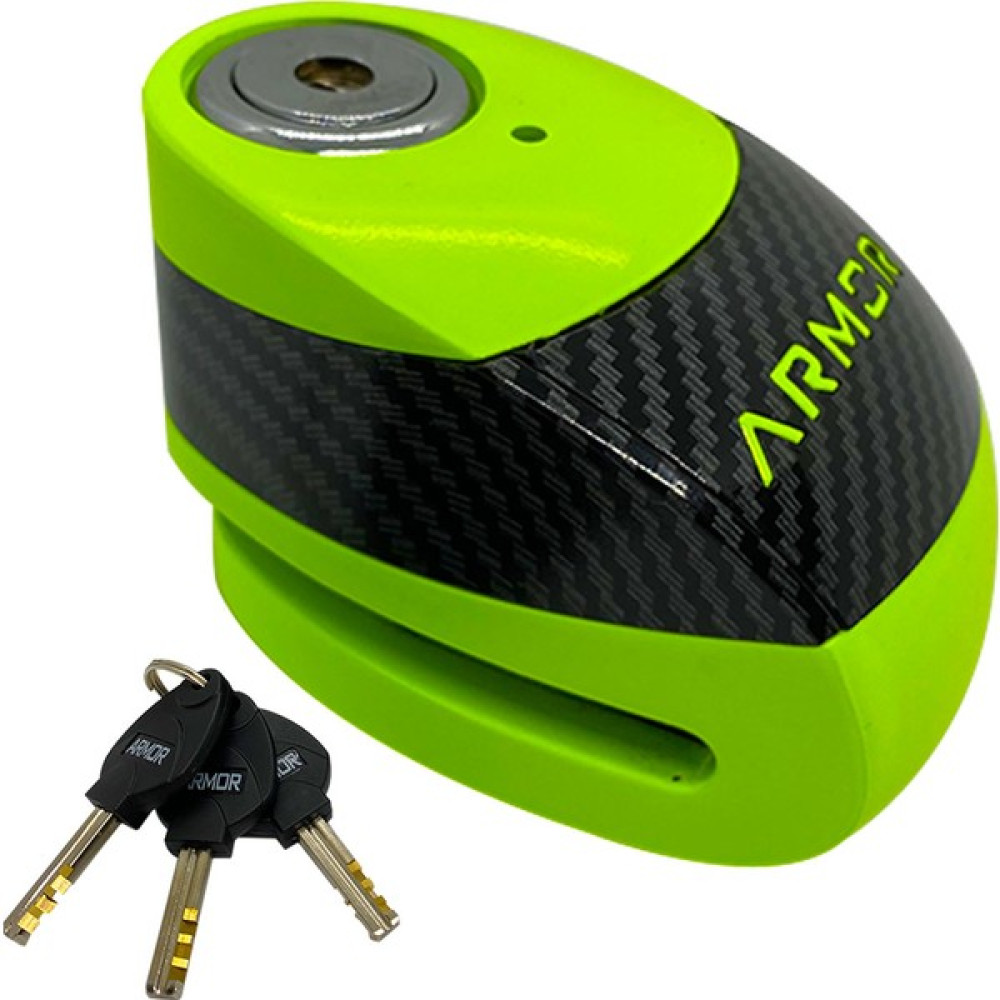 Armor 610+MVA 10MM Paslanmaz Çelik Alarmlı Karbon Disk Kilidi Yeşil Motorsiklet Kilidi & Alarmı Fiyatı