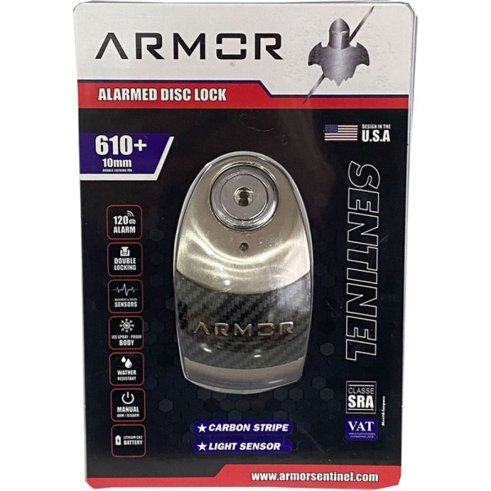 Armor 610MVA Plus 10 mm 120 Desibel Alarmlı Disk Kilidi Yeni Sezon - Gri Motorsiklet Kilidi & Alarmı Fiyatı