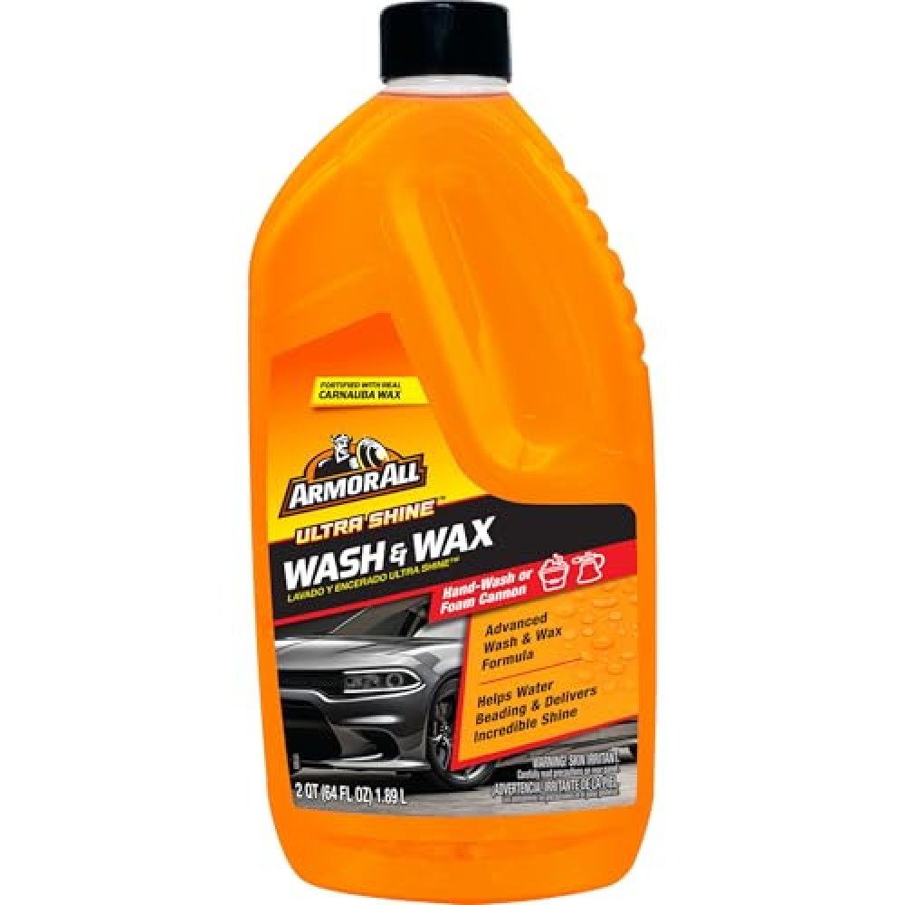 Armor All Ultra Shine Car Wash and Car Wax by Armor All, Cleaning Fluid for Cars, Trucks, Motorcycles, 64 Fl Oz Each