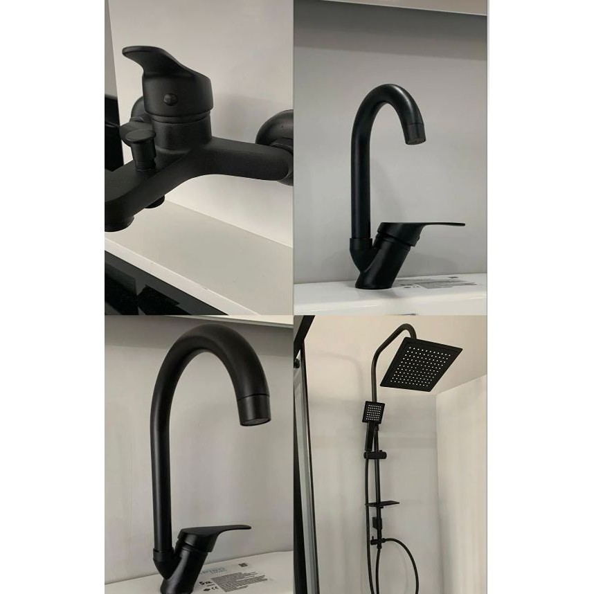 Armour Armatür Siyah 4 Lü Banyo Seti Mutfak, Lavabo, Banyo Bataryası Duş Seti Bataryalar & Musluklar Fiyatı