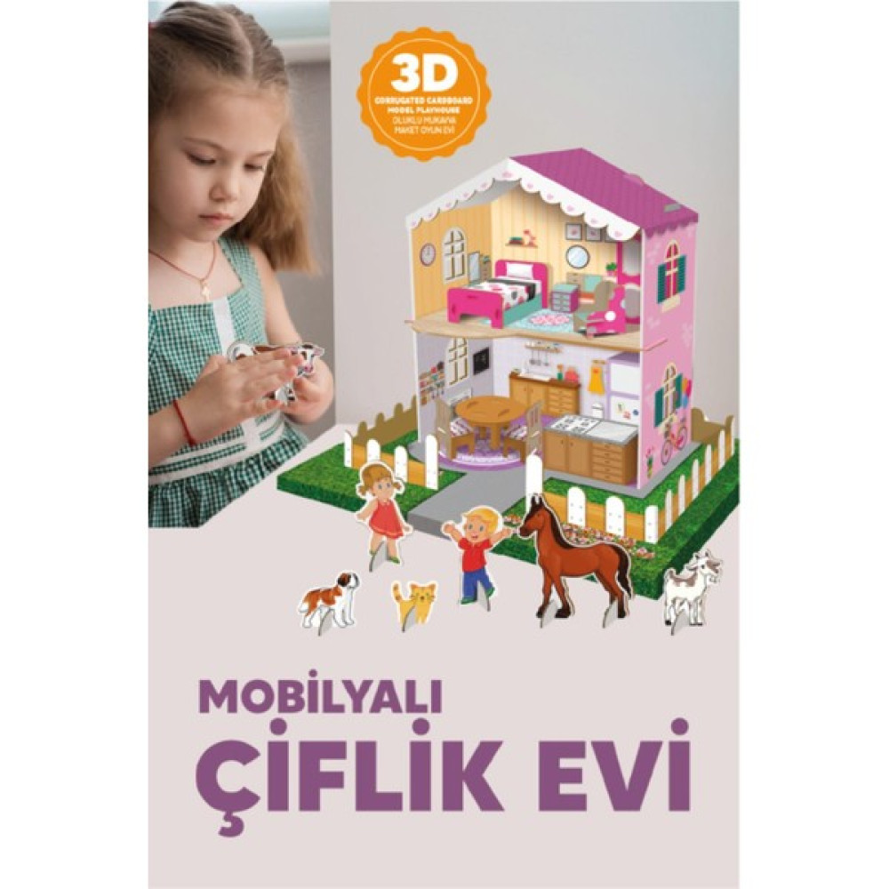 Arnas Toys 3 Boyutlu ve Mobilyalı Karton Çiftlik Oyun Evi Maket Fiyatı