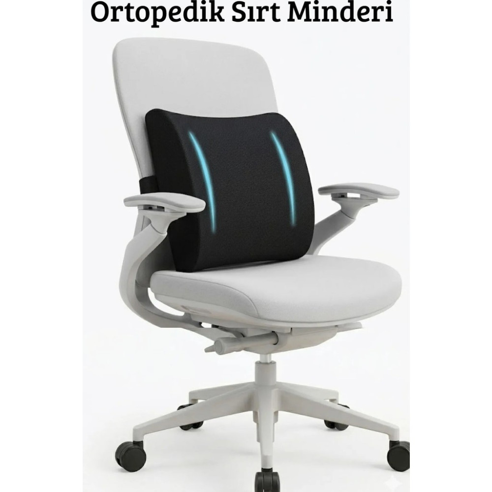 Arnee Ortopedik Ofis Sandalye Oto Araç Koltuk Bel Destek Yastığı Sırt Minderi - 33 x 35 cm - Siyah Yastık Fiyatı