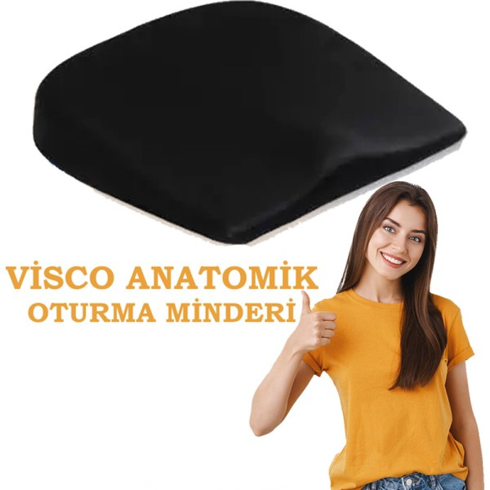 Arnee Visco Anatomik Oturma Minderi Ortopedik Sandalye Minderi - 40 x 43 cm - Siyah Yastık Fiyatı