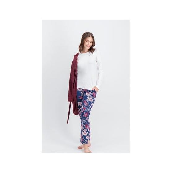 Arnetta Carnation Krem Hırka 3'lü Kadın Pijama Takımı