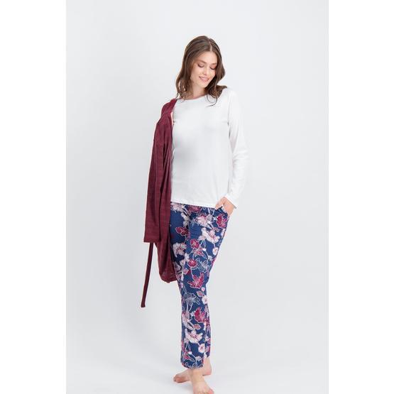 Arnetta Carnation Krem Hırka 3'lü Kadın Pijama Takımı