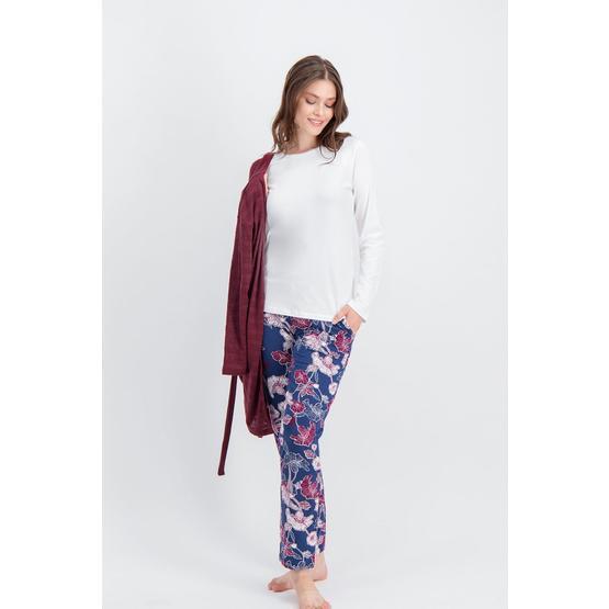Arnetta Carnation Krem Hırka 3'lü Kadın Pijama Takımı