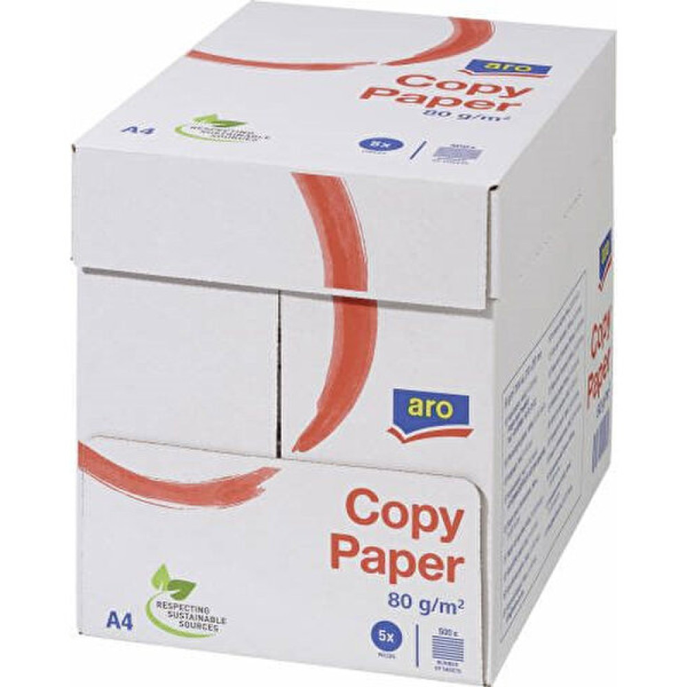 Aro A4 Fotokopi Kağıdı 80 gr 2500 Adet 5'li Paket / 1 Koli Fotokopi Kağıdı Fiyatı