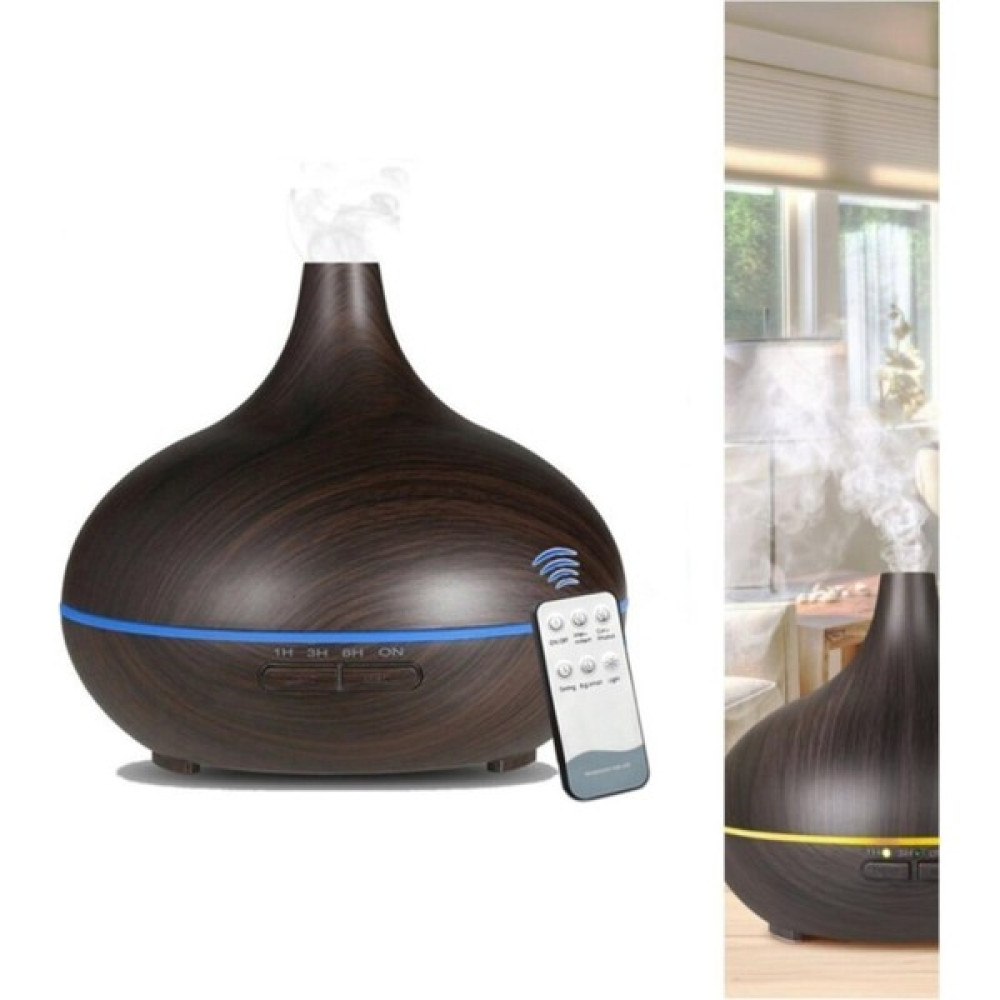 Aroma Difüzör Gece Işığı 7 LED Nemlendirici Kumandalı Buhar Makinesi 550ML. - Koyu Kahverengi Bebek Güvenlik Fiyatı