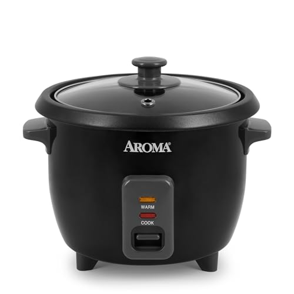 Aroma Housewares 1.5Qt. Rice & Grain Cooker (ARC-363NGB),Black,6-Cup Cooked / 3-Cup Uncooked