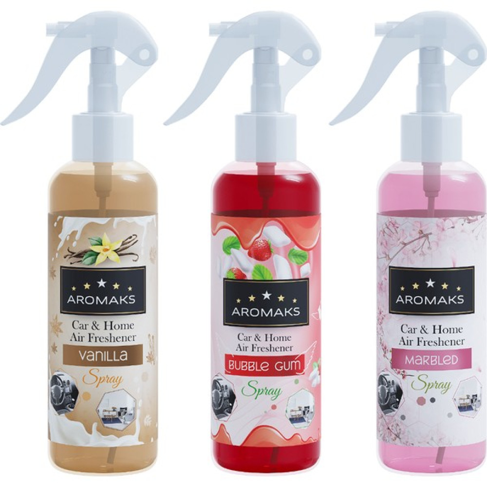 Aromaks 3 Adet 250 ml Hava Ferahlaştırıcı - Oto Kokusu, Oda Kokusu - Karışık-5 Oto Kokuları Fiyatı