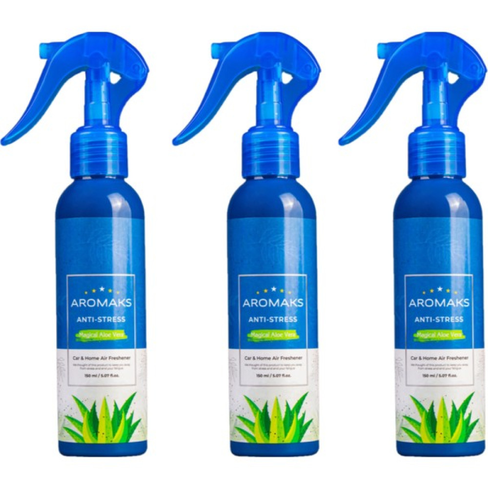 Aromaks 3 Adet Anti-stress Magical Aloe Vera 150 Ml Araba Kokusu, Oda Ve Ofis Kokusu (Oto Kokusu),Koku Bombası Oto Kokuları Fiyatı