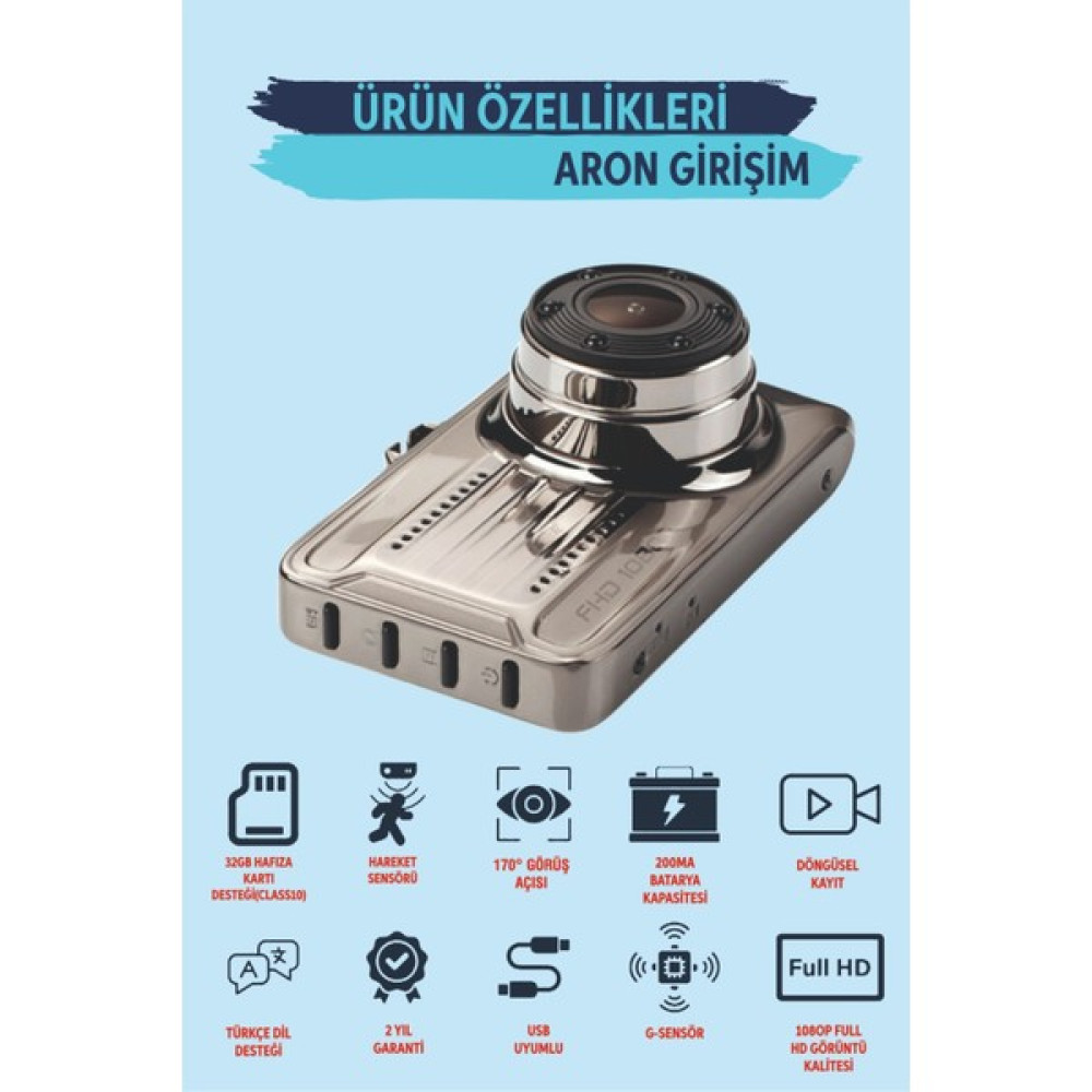 Aron Girişim AG-001 3" IPS Ekran Araç Içi Kamera Gece Görüşlü. Yol Kayıt Kamerası Oto Görüntü Sistemleri Fiyatı