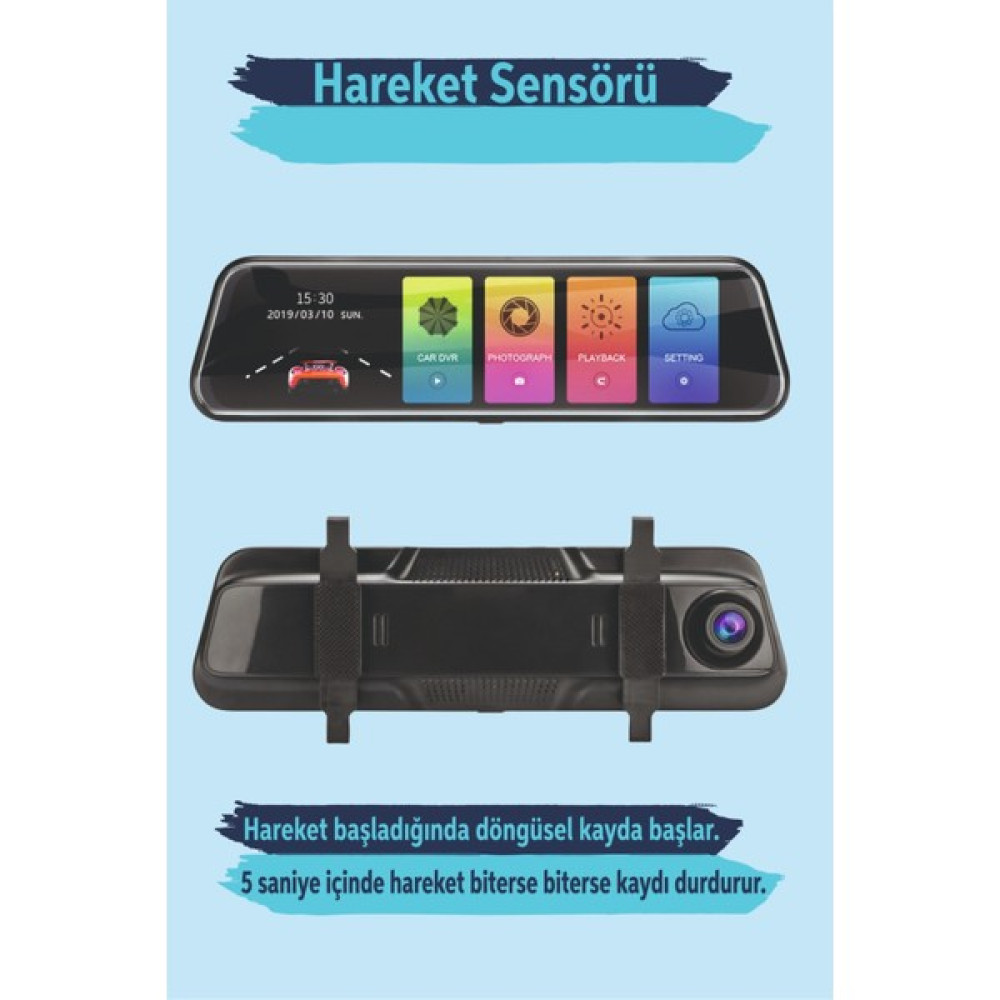 Aron Girişim AG-002 9.6" Dokunmatik IPS Ekran Araç Içi Çift Kamera Gece Görüşlü. Yol Kayıt Kamerası. - Siyah Oto Görüntü Sistemleri Fiyatı
