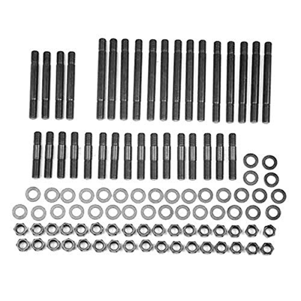 ARP 234-4721 Pro Series Black Oxide 3/8" Diameter 12-Point Cylinder Head Stud Kit for Small Block Chevy with 18 Degree Under Cut Raised Intake