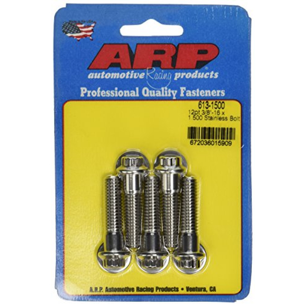 ARP 6131500 Stainless Steel 3/8-16 12-Point Bolts - Pack of 5