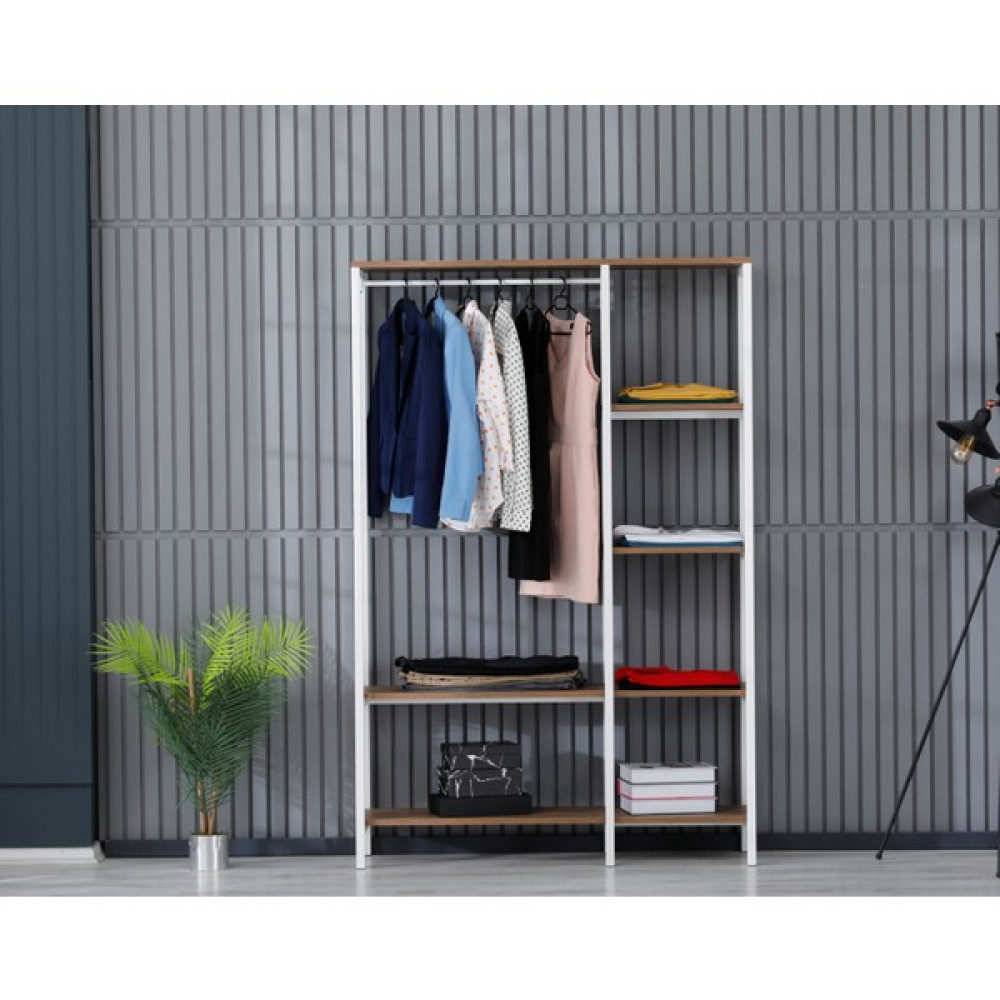Arpelia Açık Gardırop 2+2 Raflı 180X120X35 cm Beyaz Gardrop & Dolap Fiyatı