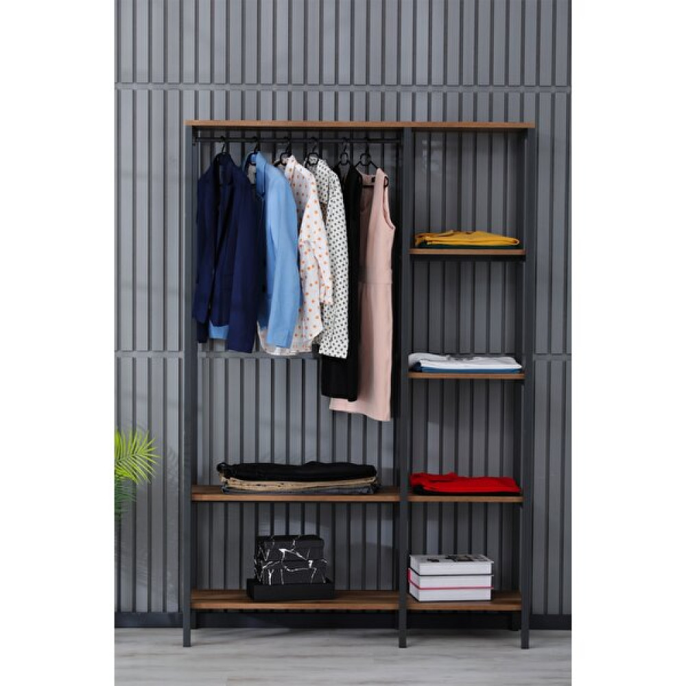 Arpelia Açık Gardırop 2+2 Raflı 180x120x35 CM - Kahverengi Gardrop & Dolap Fiyatı