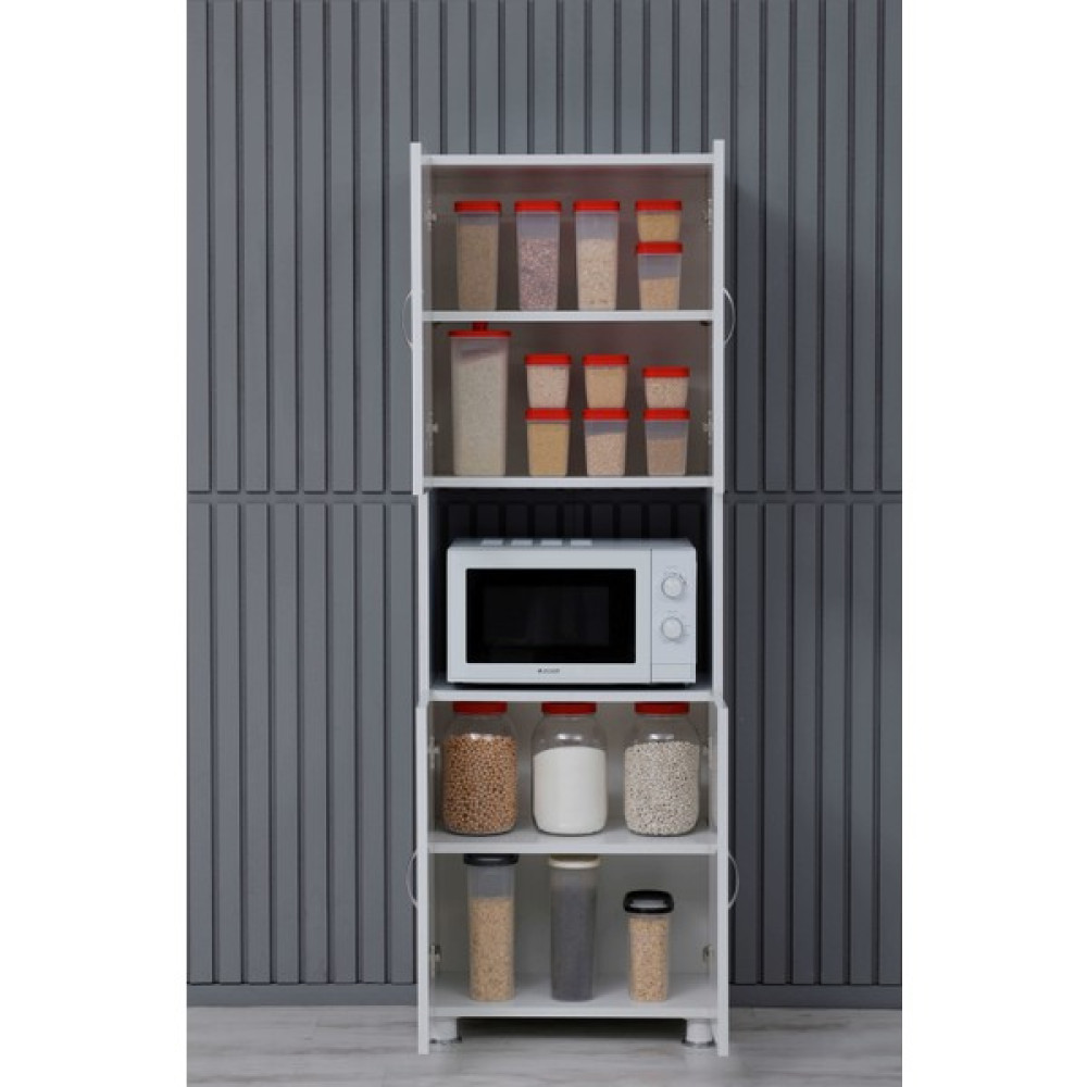 Arpelia Ahşap Mikrodalga Dolabı 162X55X32 cm - Beyaz Mutfak Dolabı / Mobilyası Fiyatı