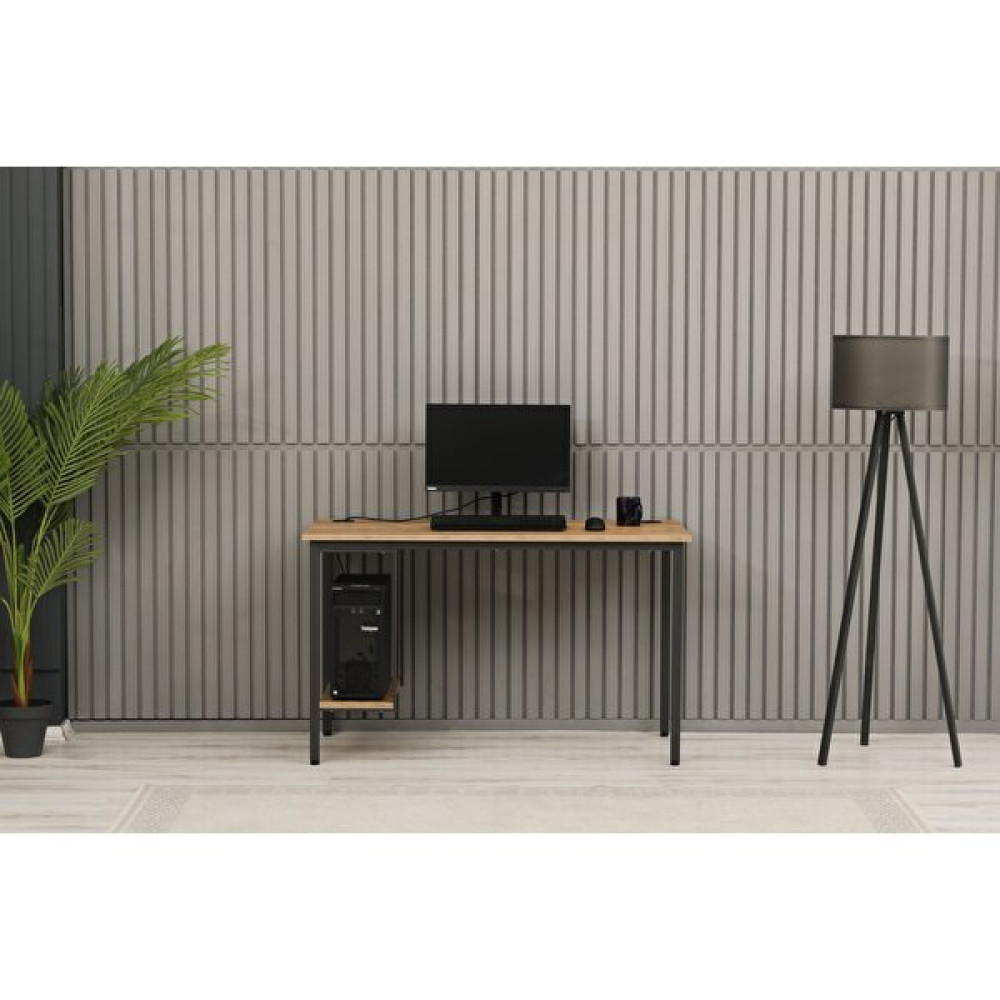 Arpelia Bilgisayar Masası Sağ Sol Yönlü Pc Kasa Raflı - 125x65 - Atlantik Çam Çalışma Masası Fiyatı