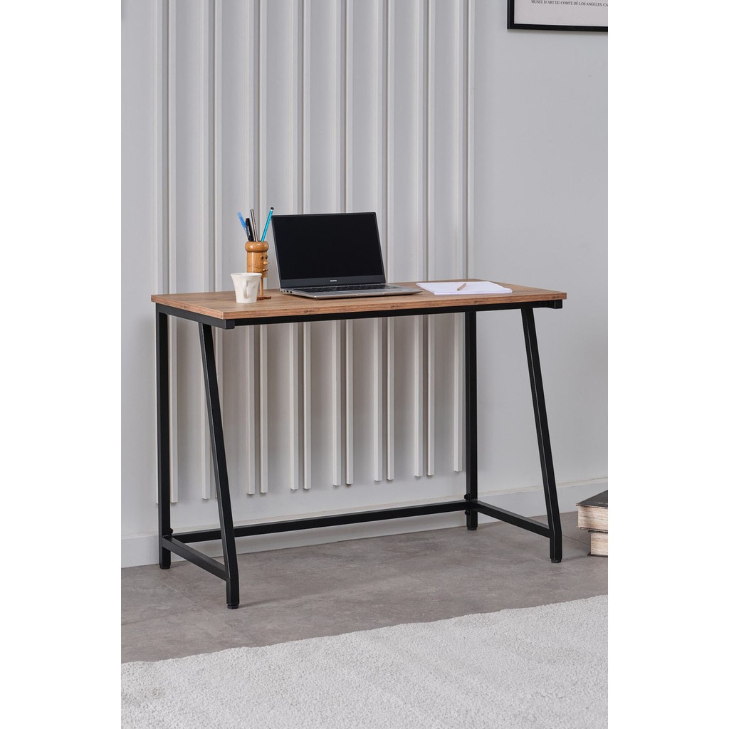 Arpelia Çalışma Masası 100x50 Cm - Atlantik Çam - Siyah Çalışma Masası Fiyatı