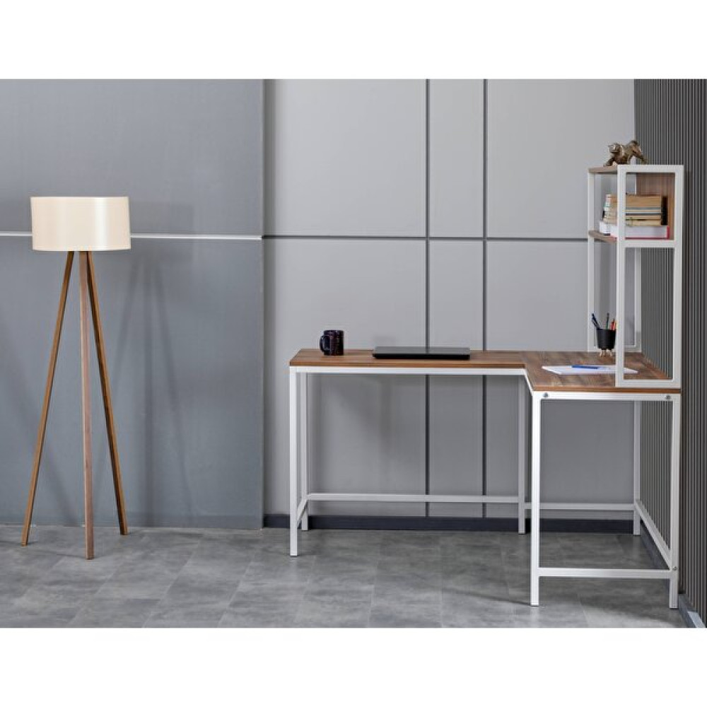 Arpelia Raflı L Çalışma Masası 140X120X75 cm Beyaz Genç Odası Takımı / Seti Fiyatı
