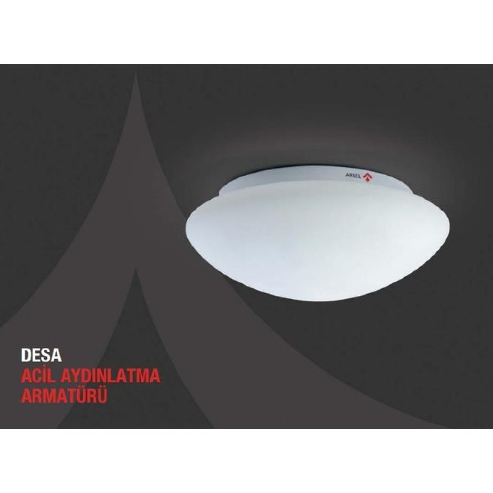 Arsel Desa Rlg-M Sensörlü + Batarya Acil Aydınlatma Armatürü Kesintide 120 Dak. Yanan LED Lamba - Beyaz Armatür Fiyatı