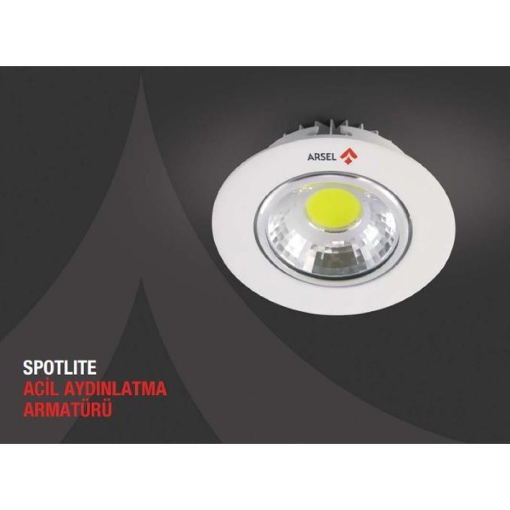 Arsel Spotlite SP-303-5 Acil Aydınlatma Armatürü Kesintide 180 Dak. Yanan 5W LED - Beyaz Armatür Fiyatı