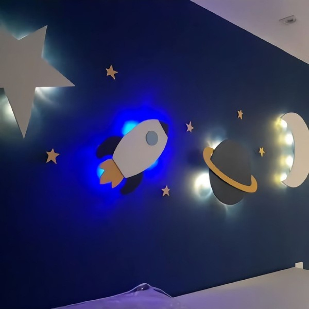 Arser Group Bebek / Çocuk Odası Ahşap Dekortatif Aydınlatma Uzay Teması Çocuk Odası Dekorasyon Oto Boyaları Fiyatı