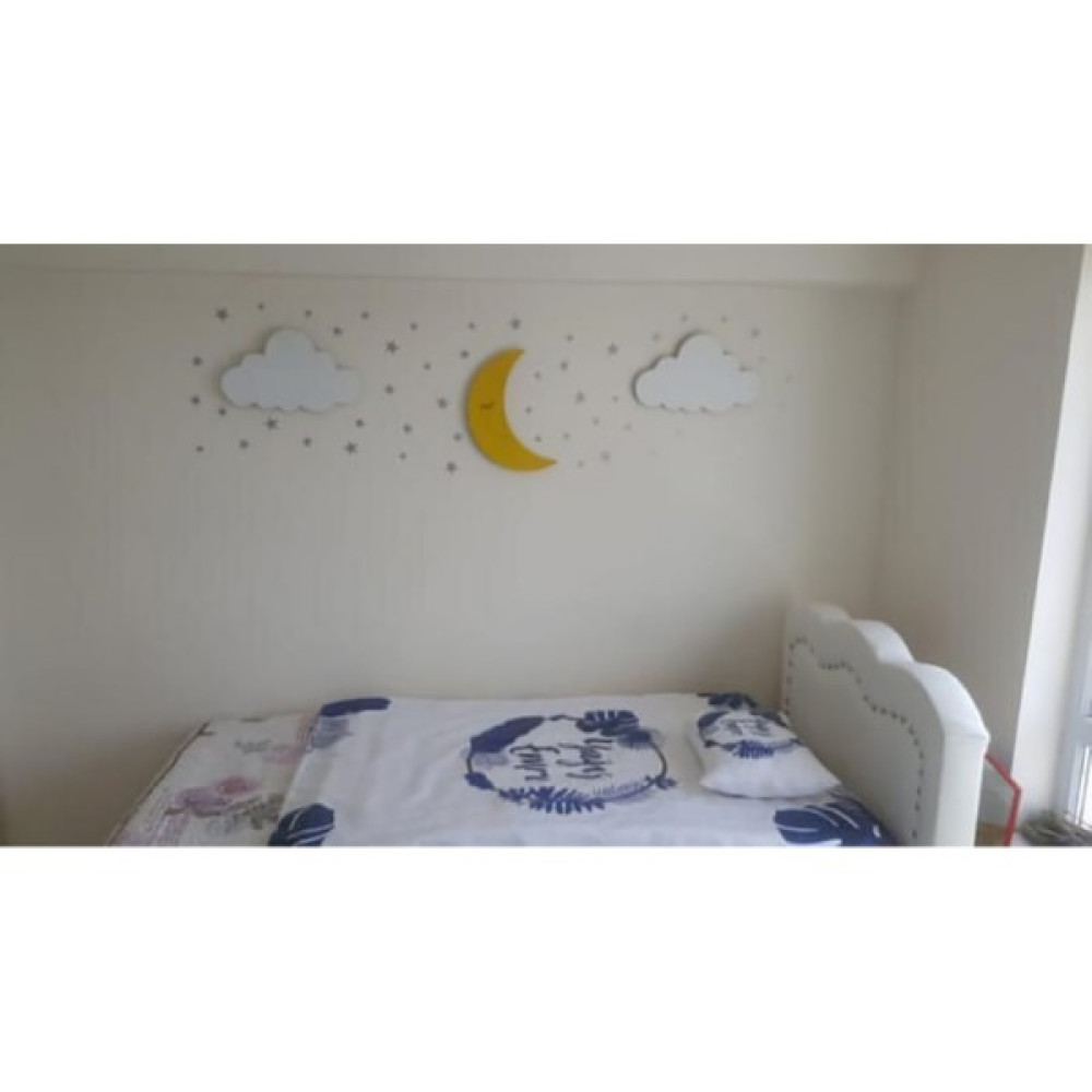 Arser Group Çocuk Odası Dekoratif Aydınlatma 2 Bulut 1 Aydede Ahşap Dekorasyon Bebek Odası Duvar Süsü Fiyatı