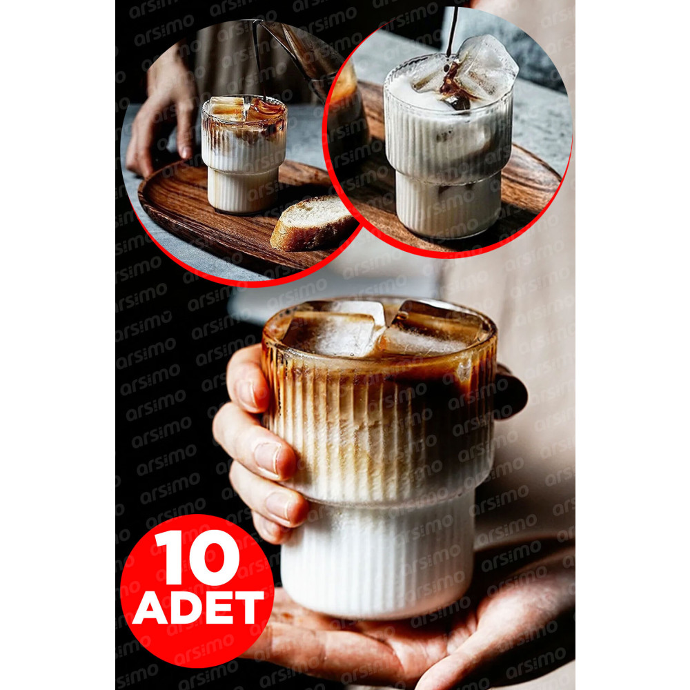 Arsimo ( 10 Adet ) Akrilik Origami Stilli Meşrubat Bardağı | Soğuk Içecek Sunum Dekoratif Bardak 300 ml Fincan / Bardak / Kahve Takımı Fiyatı