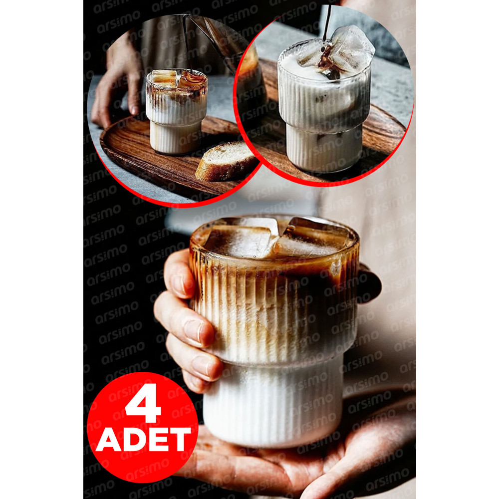 Arsimo ( 4 Adet ) Akrilik Origami Stilli Meşrubat Bardağı | Soğuk Içecek Sunum Dekoratif Bardak 300 ml Fincan / Bardak / Kahve Takımı Fiyatı