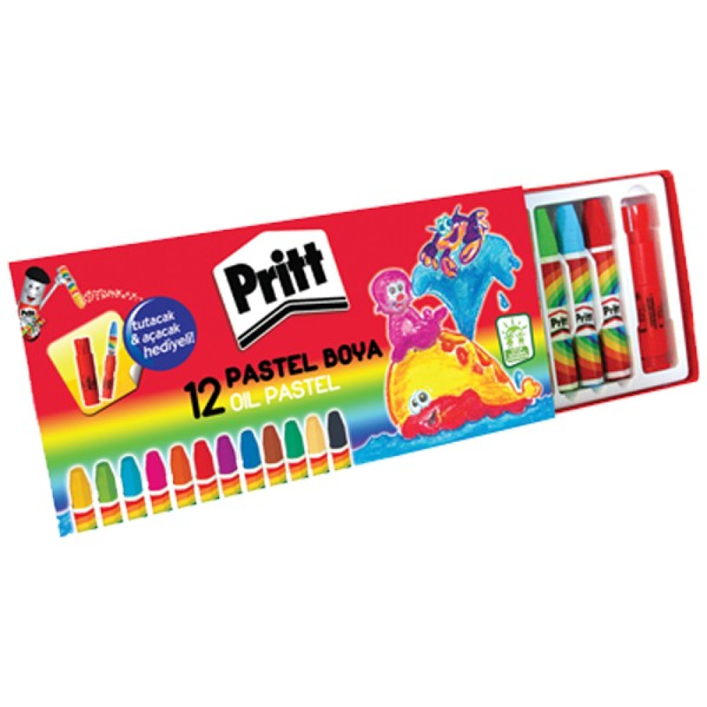 Arslan Ticaret Pritt Pastel Boya Karton Kutu 12 Renk Pastel Boya Fiyatı