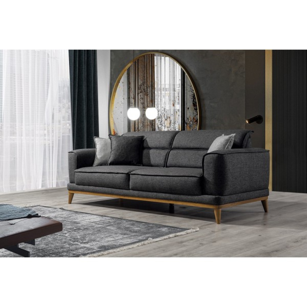 Arsline Desing Keten Kumaşlı Gürgen Yatak Olabilen Soft Süngerli Rahat Oturuma Sahip Gri Relax Kanepe - Antrasit Kanepe & Çekyat Fiyatı