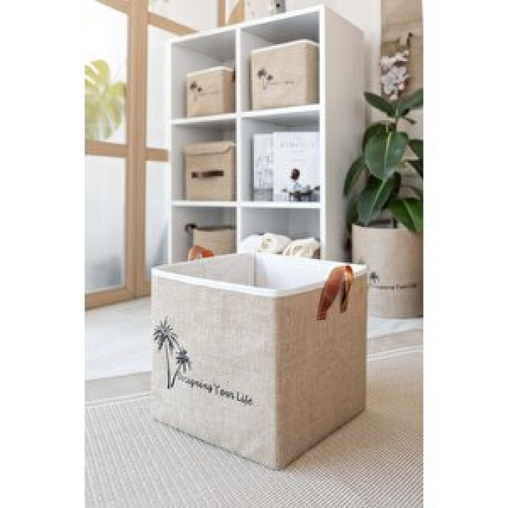 Art Bee Jüt Dolap İçi Organizer Takı, Makyaj, Banyo, Ofis Düzenleyici Saklama Kutusu 30x30x30 Cm Sepet Fiyatı