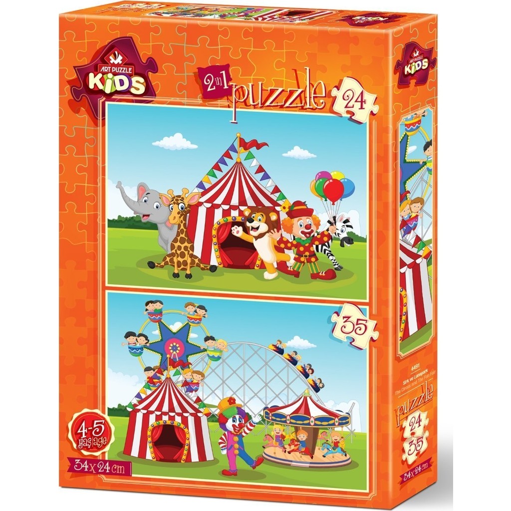 Art Çocuk Puzzle Sirk ve Lunapark 24+35 Parça Puzzle Anne Bebek Oyuncak Fiyatı