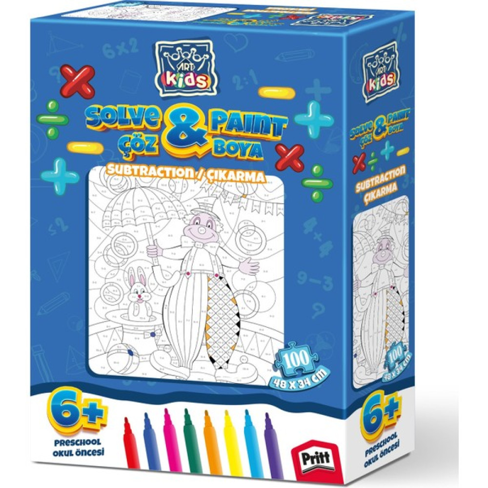 Art Kids Kesman Kitap Eğlenceli Çöz-Boya 100 Parça Puzzle/yapboz Seti (Çıkarma Işlemi) Oto Boyaları Fiyatı