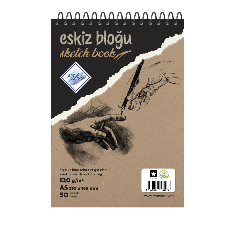 Art Liva A5 Eskiz Ve Çizim Defteri 120 g Resim Defteri Fiyatı
