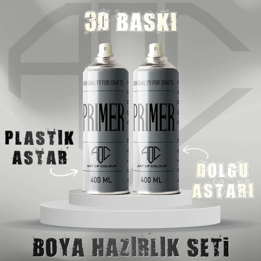 Art Of Colour 3D Baskı Plastik Astar ve Dolgu Astarı Sprey ( Zımparasız ) - AÇIK GRİ Boya Malzemeleri Fiyatı