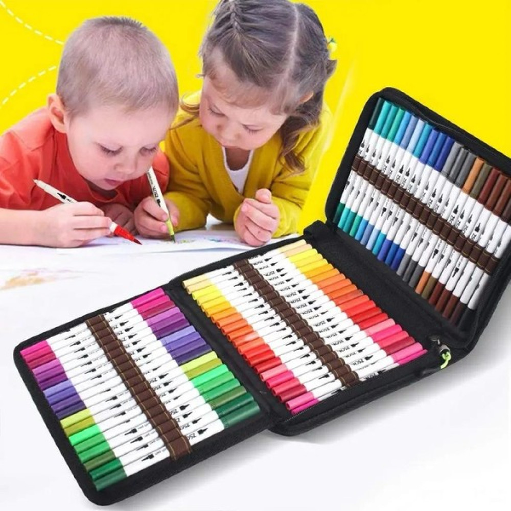 Art Proffesional 80 li Çift Taraflı Brushpen Marker Kalem Seti Kalemlik Çantalı Tip - 80 RENK Sanatsal Malzemeler Fiyatı