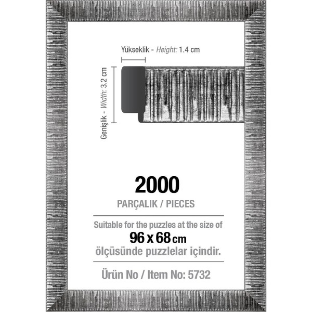 Art Puzzle 2000' Lik Gümüş 96 x 68 cm (30 mm ) Puzzle Çerçevesi Puzzle & Aksesuarları Fiyatı