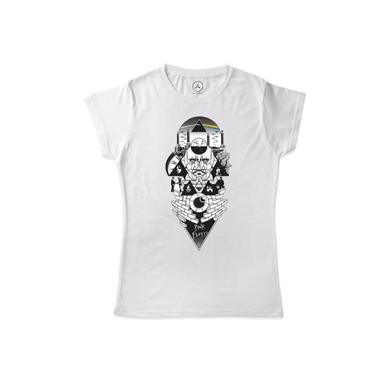 Art T-shirt ART018253WW Beyaz Evolution Of Pink Floyd Kadın T-shirt